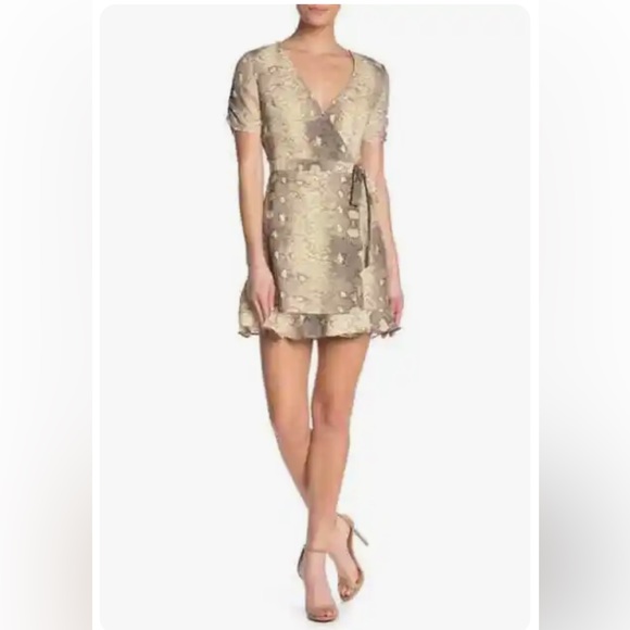 🆕 The Impeccable Pig Snake Skin Short Sleeve Wrap Dress Size L - Picture 4 of 15